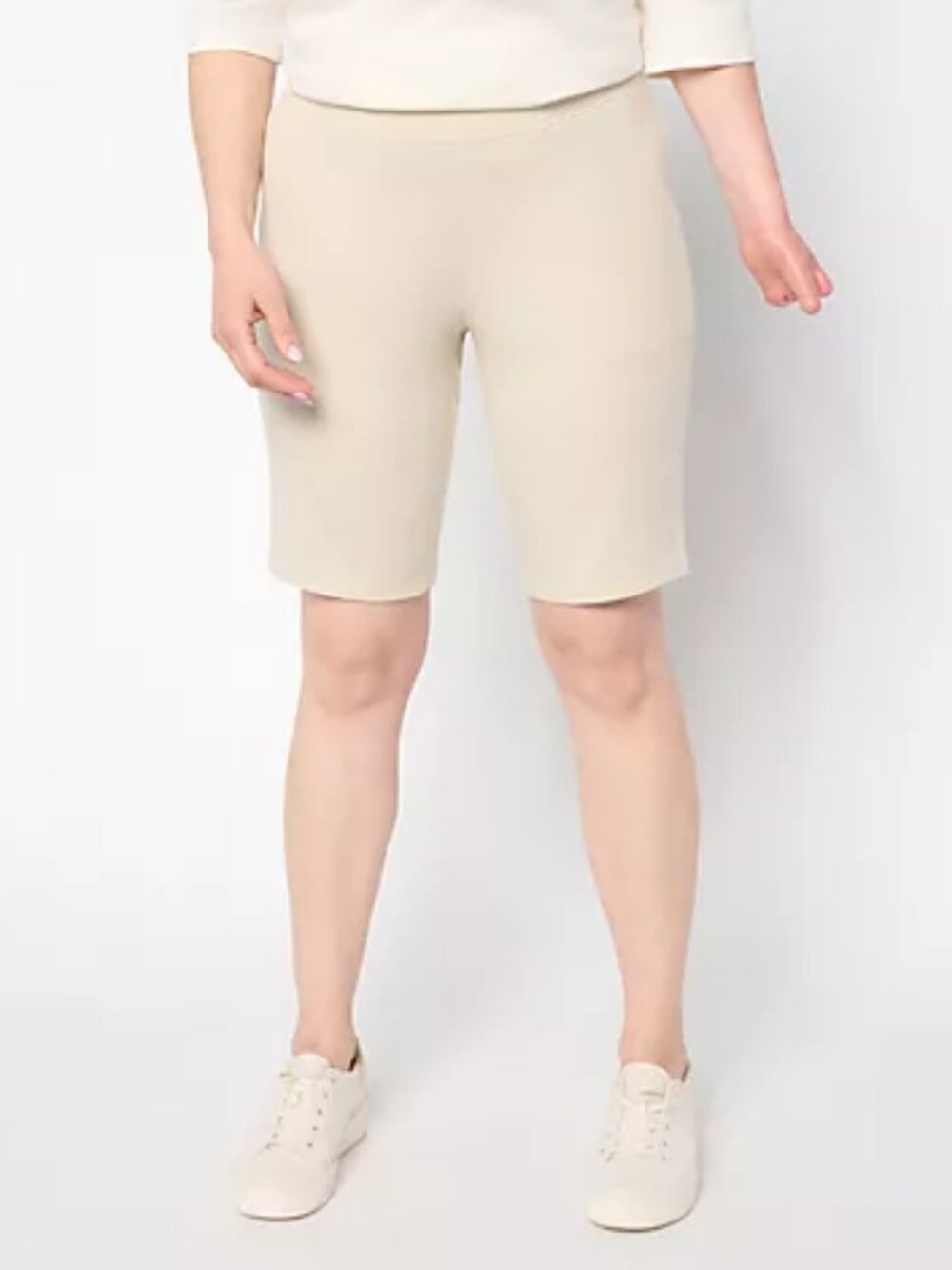 Denim & Co. TALL EasyWear French Terry Bermuda Shorts, Khaki Sz XL TALL a727116